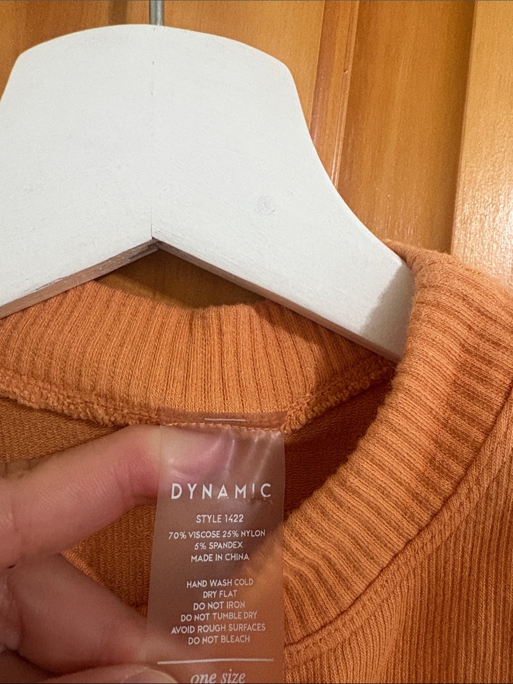 Dynamic Size Small Orange Ribbed Bodysuit - Picture 3 of 4